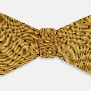 90s Vintage Brooks Brothers Original Adjustolox Bow Tie Gold and Black